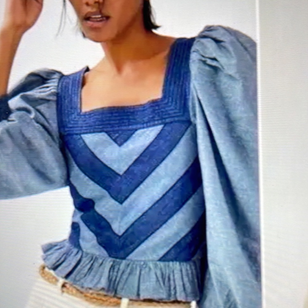 Anthropologie love the label denim top